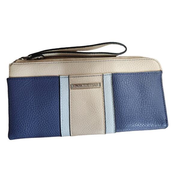 Dana Buchman wristlet tan blue long wallet - Picture 1 of 14